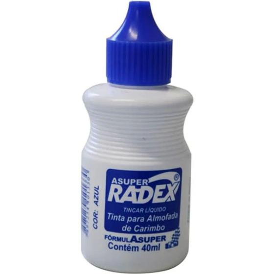 Imagem de Tinta para Carimbo Asuper Ticar 40ml Azul - RADEX