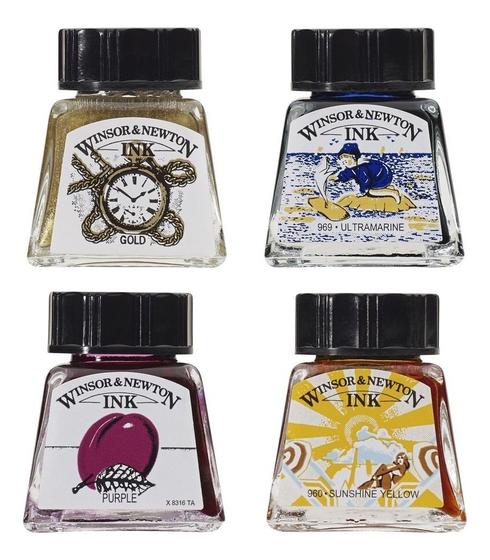 Imagem de Tinta Para Desenho Caligrafia Winsor & Newton 4 Cores 14ml