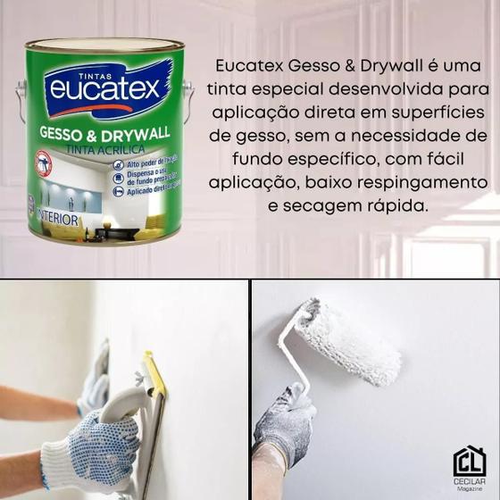 Imagem de Tinta Para Gesso Branco E Drywall 3,6 Litros Eucatex