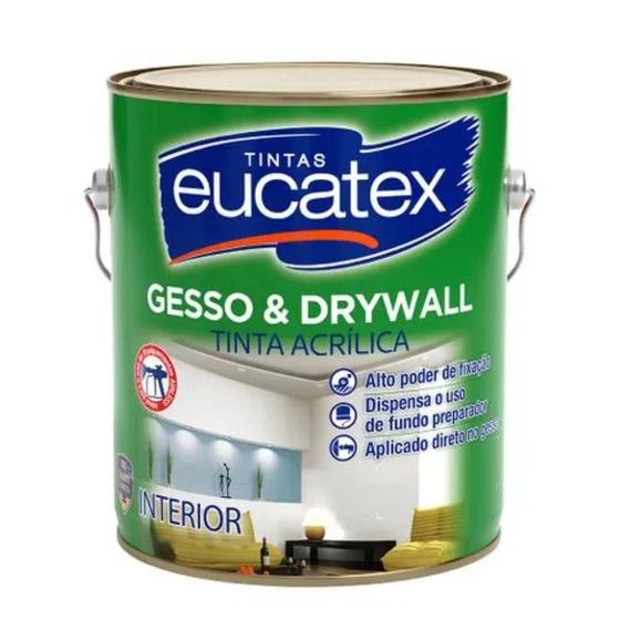 Imagem de Tinta Para Gesso E Drywall Branca Fosca 3,6 Litros - Eucatex
