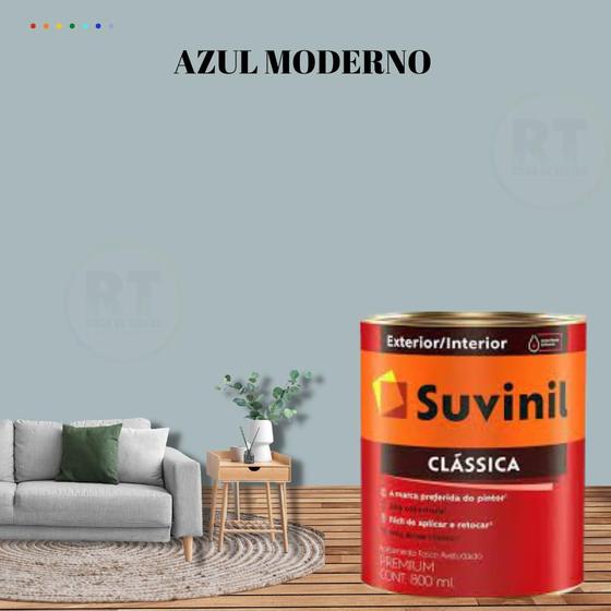 Imagem de Tinta Para Parede Azul Suvinil Clássica 800ml Cor Premium Cor Azul Céu/Cor Azul Tempestade