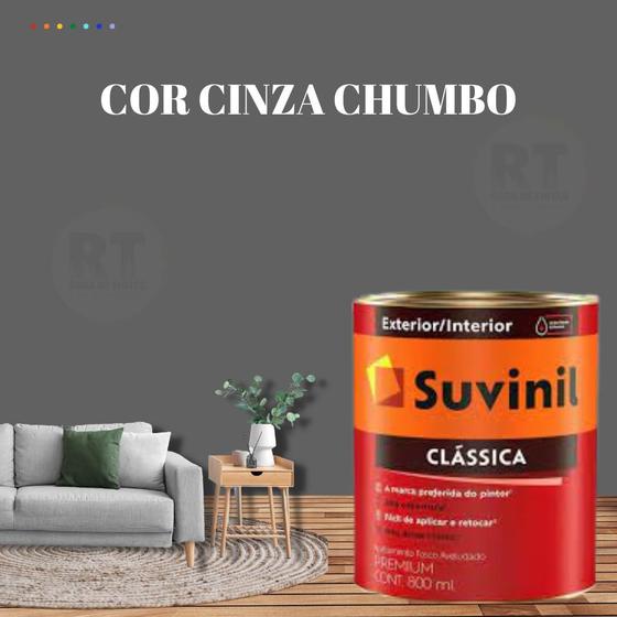 Imagem de Tinta Para Parede Cinza  Suvinil Clássica 800ml Premium