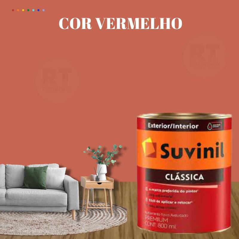 Tinta Para Parede Vermelha Suvinil Clássica Premium Antimofo 800ml ...