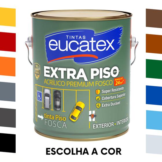 Tinta para Pintar Piso e Calçada Galão 3,6L - Escolha a Cor - Eucatex ...