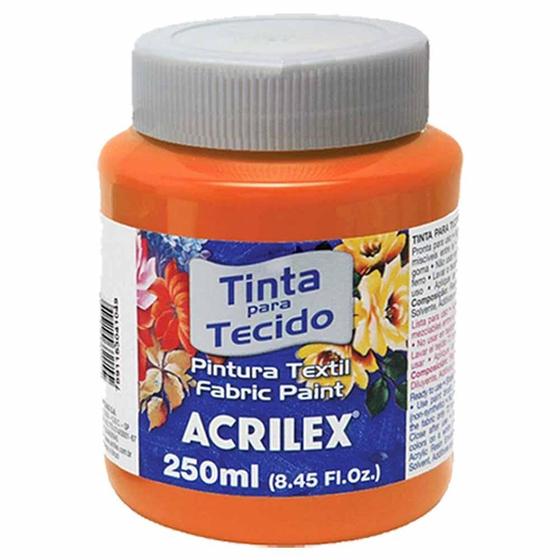 Tinta para tecido fosca 250ml 517 laranja / un / acrilex Menor preço em Tinta para tecido fosca 250ml 517 laranja / un / acrilex
