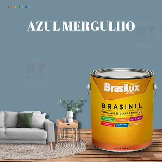 Tinta Parede Azul Acinzentado Acrílica Brasinil 3,2l Menor preço em Tinta Parede Azul Acinzentado Acrílica Brasinil 3,2l