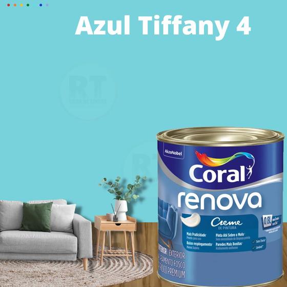 Imagem de Tinta Parede Azul Tiffany Coral Renova 800ml Acrílica