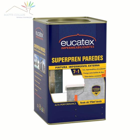 Tinta Parede Impermeável Emborrachada Branca18Kg Superpren Menor preço em Tinta Parede Impermeável Emborrachada Branca18Kg Superpren