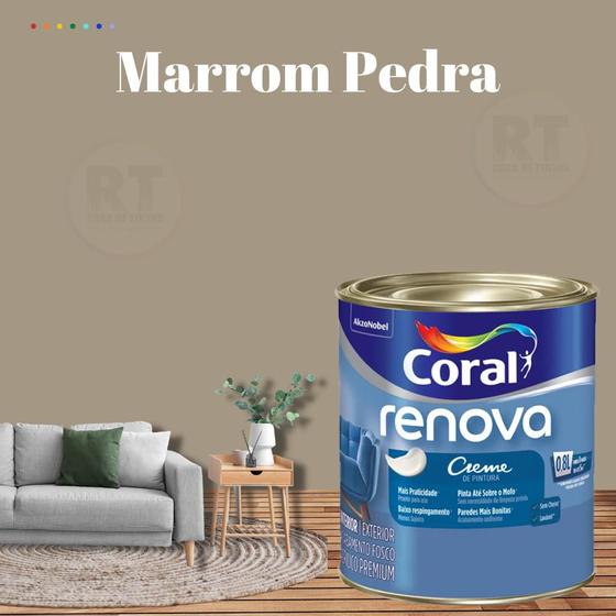 Tinta Parede Marrom Acrílica Fosca Renova 800ml Menor preço em Tinta Parede Marrom Acrílica Fosca Renova 800ml