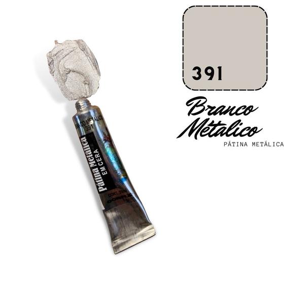 Imagem de Tinta Pátina Metálica 20ml Corfix Branco Metalico 391