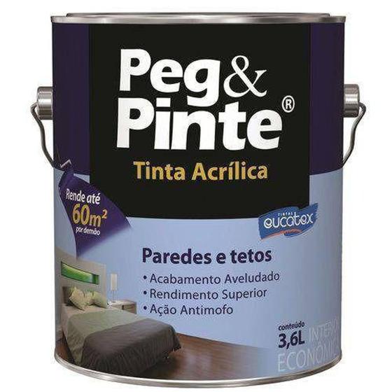 Imagem de Tinta Peg&Pinte Acrilica Branco Neve Galão 3,6 Litros Eucatex