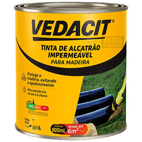 Imagem de Tinta Piche Alcatrão Extra Vedacit 900ml Madeira Impermeabilizante