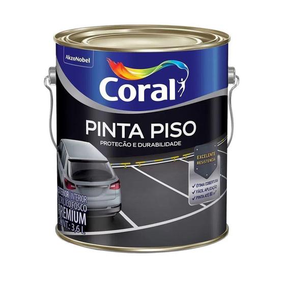 Tinta Pinta Piso Preto 3,6L Coral Menor preço em Tinta Pinta Piso Preto 3,6L Coral