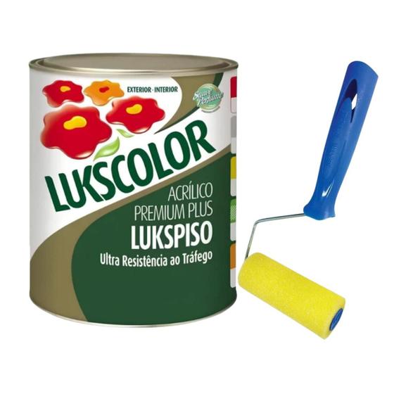 Imagem de Tinta Piso Lukspiso 900ml 1/4 Diversas Cores + Rolinho 9cm