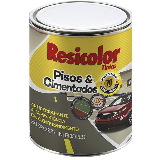 Tinta Piso Resicolor Azul Acetinado 900ml - Tinta para Parede / Madeira ...