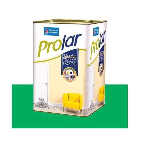 Tinta Prolar acrílico fosco 18 litros verde tropical Sherwin Williams - Sherwin Willians Imagem de Tinta Prolar acrílico fosco 18 litros verde tropical Sherwin Williams