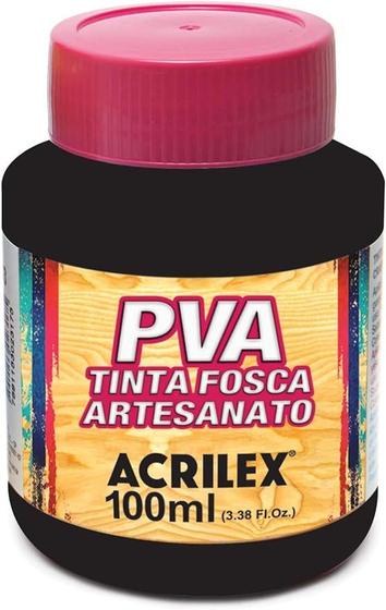 Imagem de Tinta PVA Fosca 100ml Ref 520 Preto Acrilex