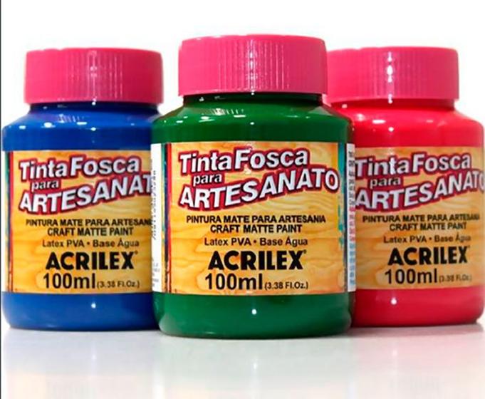 Imagem de Tinta Pva Fosca Cores Claras para Artesanato 100ml - Acrilex