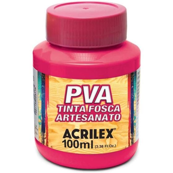 Imagem de Tinta PVA Fosca para Artesanato 100ML Rosa Escuro Pacote com 6 Unidades