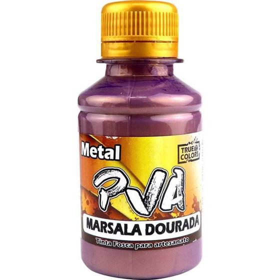 Imagem de Tinta PVA Metálica True Colors 100ML - Linha Metal - Marsala Dourada