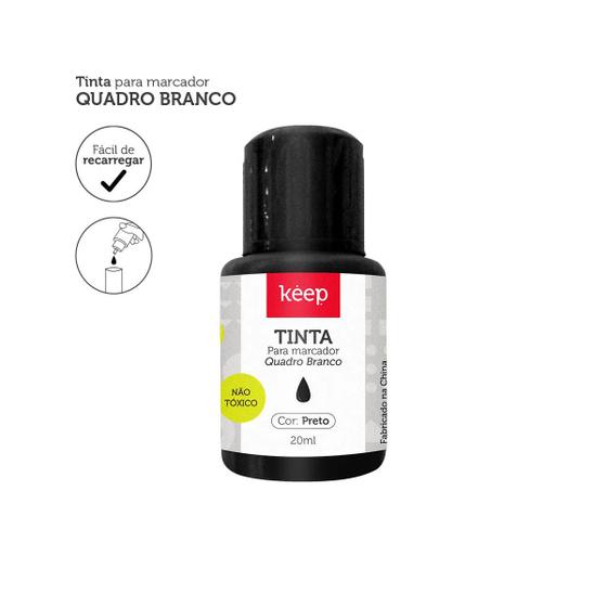 Imagem de Tinta Reabastecedora p/ Marcador Quadro Branco 20ml Caixa c/ 12un - Keep