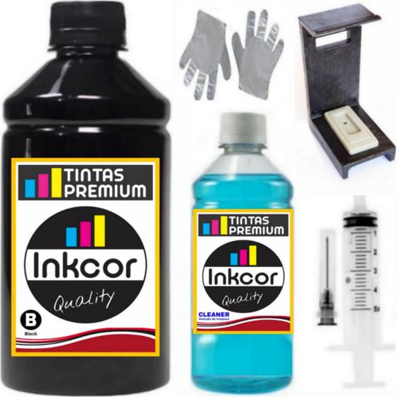 Imagem de Tinta Recarga Compativel Impressora Hp Cartucho 60 e 60XL Preto