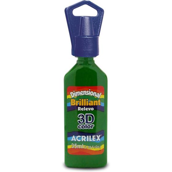 Imagem de Tinta Relevo Dimensional Brilhante Verde Musgo 35ML Pacote com 6