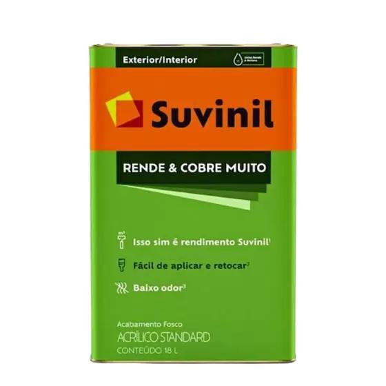 Tinta Rende Cobre Muito Lata 18 Litros Suvinil ESCOLHA A COR Menor preço em Tinta Rende Cobre Muito Lata 18 Litros Suvinil ESCOLHA A COR
