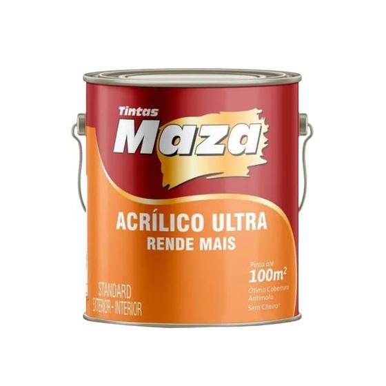 Imagem de Tinta Rende Mais Branca 3,6L Ultra Acrílica Fosco Standard - Maza