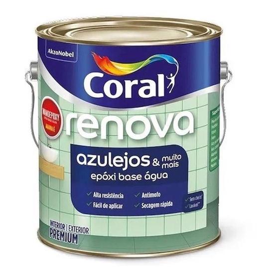 Tinta renova azulejos epóxi base água branco acetinado 3.6l - coral Menor preço em Tinta renova azulejos epóxi base água branco acetinado 3.6l - coral