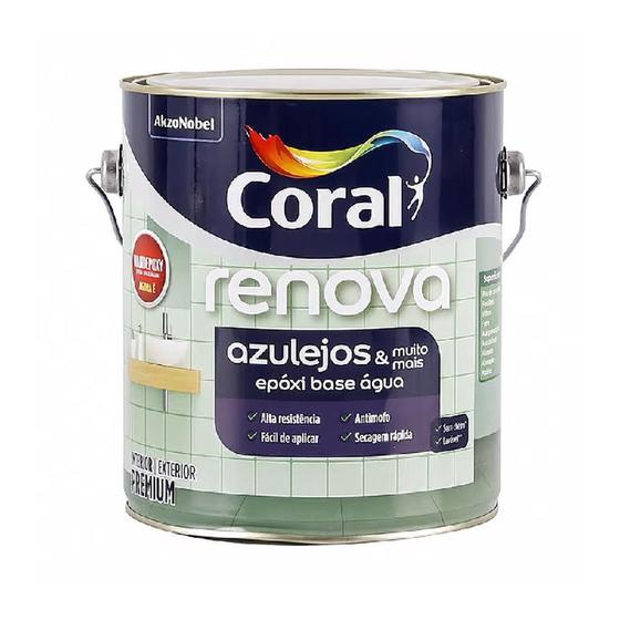 Imagem de Tinta Renova Azulejos Epóxi Base Água Branco Acetinado 900ml - Coral