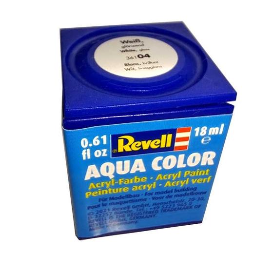 Imagem de Tinta Revell para plastimodelismo - Aqua Color - Solúvel em água - White RAL 9010 - 18ml