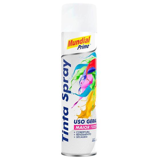 Imagem de Tinta Spray 400ml Uso Geral Branco Fosco Mundial Prime