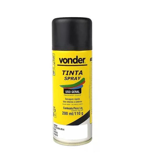 Imagem de Tinta spray alta temperatura preto 200ml vonder