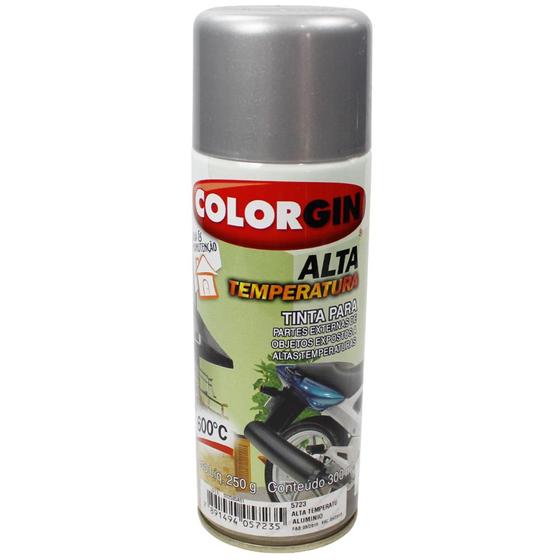 Imagem de Tinta Spray Alumínio Alta Temperatura 300ml Colorgin