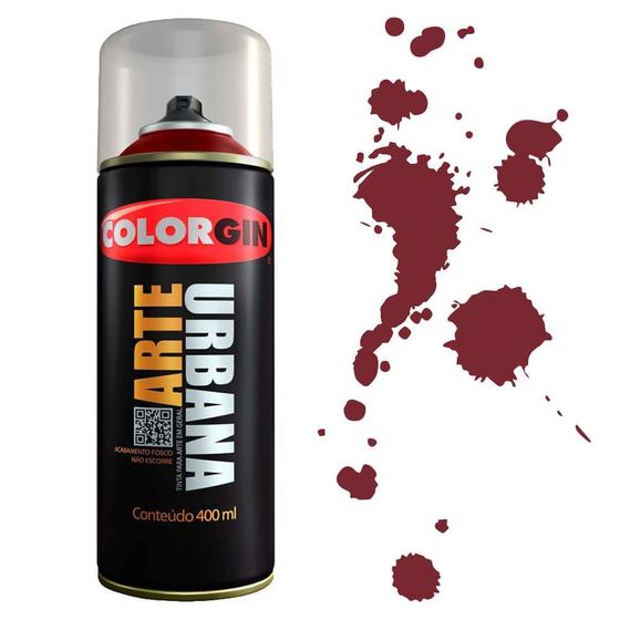Tinta Spray Arte Urbana Colorgin 400ml Vemelho Açai - 921 Menor preço em Tinta Spray Arte Urbana Colorgin 400ml Vemelho Açai - 921
