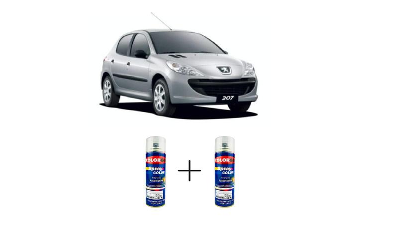 Imagem de Tinta Spray Automotiva Gris Aluminum Met - EZR Peugeot 300ml + Spray Verniz 300ml