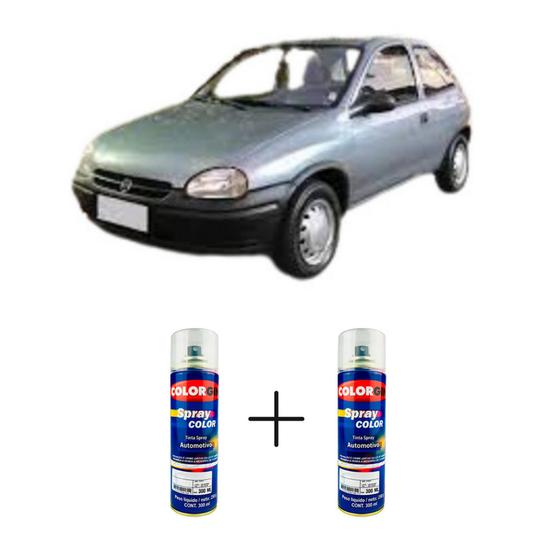 Imagem de Tinta Spray Automotiva Prata Huet GM 300ml + Spray Verniz 300ml