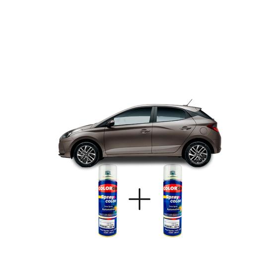 Imagem de Tinta Spray Automotiva Prata Sand Met - W9A Hyundai + Spray Verniz 300ml