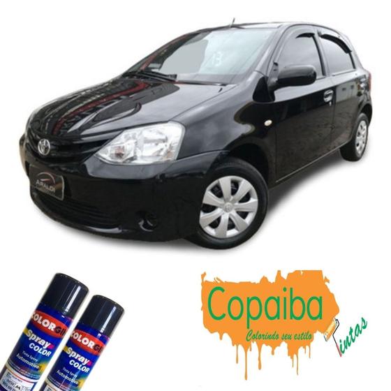 Imagem de Tinta Spray Automotiva (PRETO PEROLIZADO) NA COR DO SEU CARRO 300ml Feita na máquina - COLORGIN