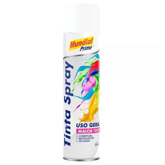 Imagem de Tinta spray branco brilhoso 400ml - mundial prime