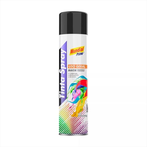 Imagem de Tinta spray brilhante mundial prime 400ml uso geral - Branco e preto