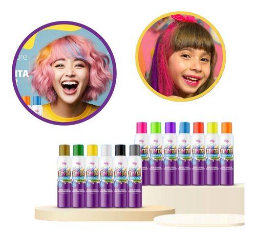 Imagem de Tinta Spray Cabelo 150ml Lavável My Party Festa Neon 