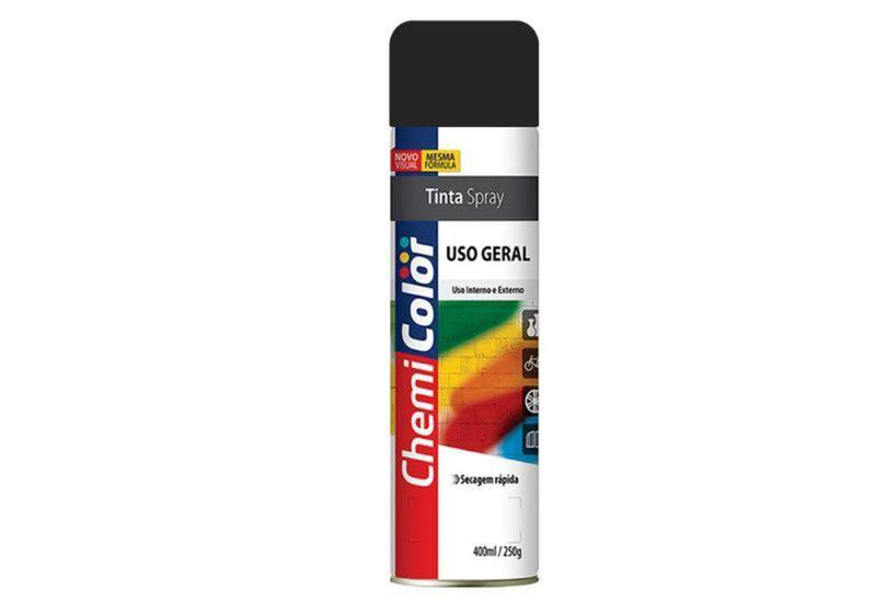 Imagem de Tinta Spray ChemiColor Uso Geral Preto Fosco  400ml