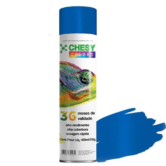 Imagem de Tinta spray chesy uso geral azul medio 210g 400ml chesiquimica