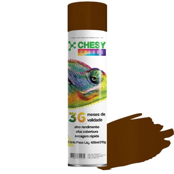 Imagem de Tinta spray chesy uso geral marrom 210g 400ml chesiquimica