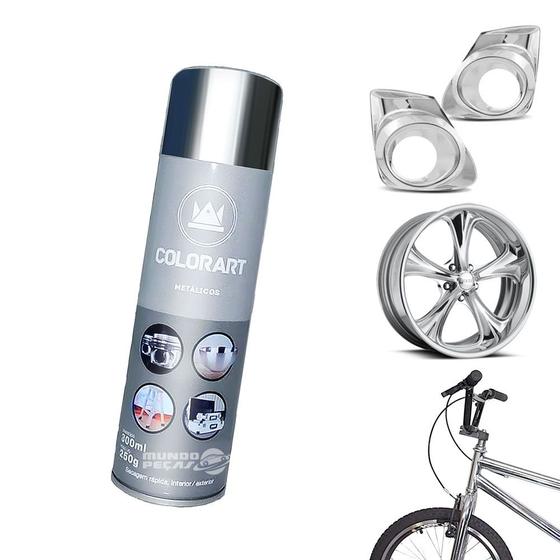 Tinta Spray Cromada - Tinta Metálica Colorart 300ml Menor preço em Tinta Spray Cromada - Tinta Metálica Colorart 300ml