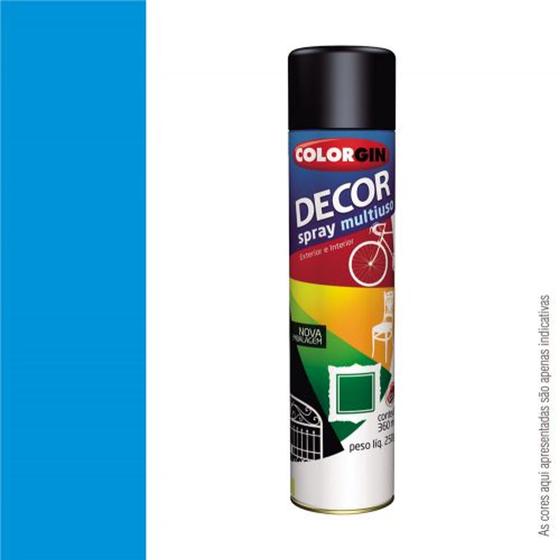 Imagem de Tinta spray decor 360ml - colorgin - azul medio - kit c/ 06 un.