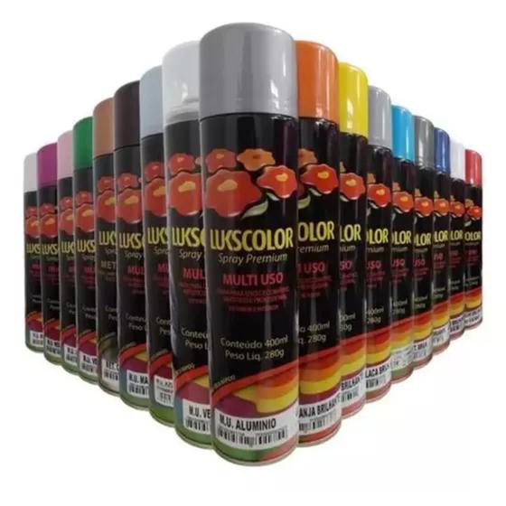 Imagem de Tinta Spray Diversas Cores Lukscolor Multiuso Brilho 400 Ml