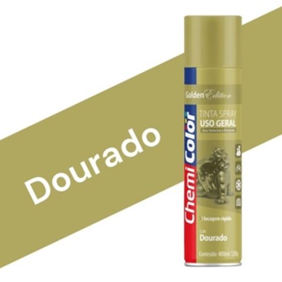 Imagem de Tinta Spray Dourado 400ml Uso Geral Chemicolor Edition Casa Escritório Artesanato